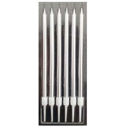 Slim Silver Chrome Birthday Candles